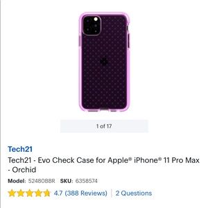 Tech21 iPhone 11 Pro Max case - Evo - orchid